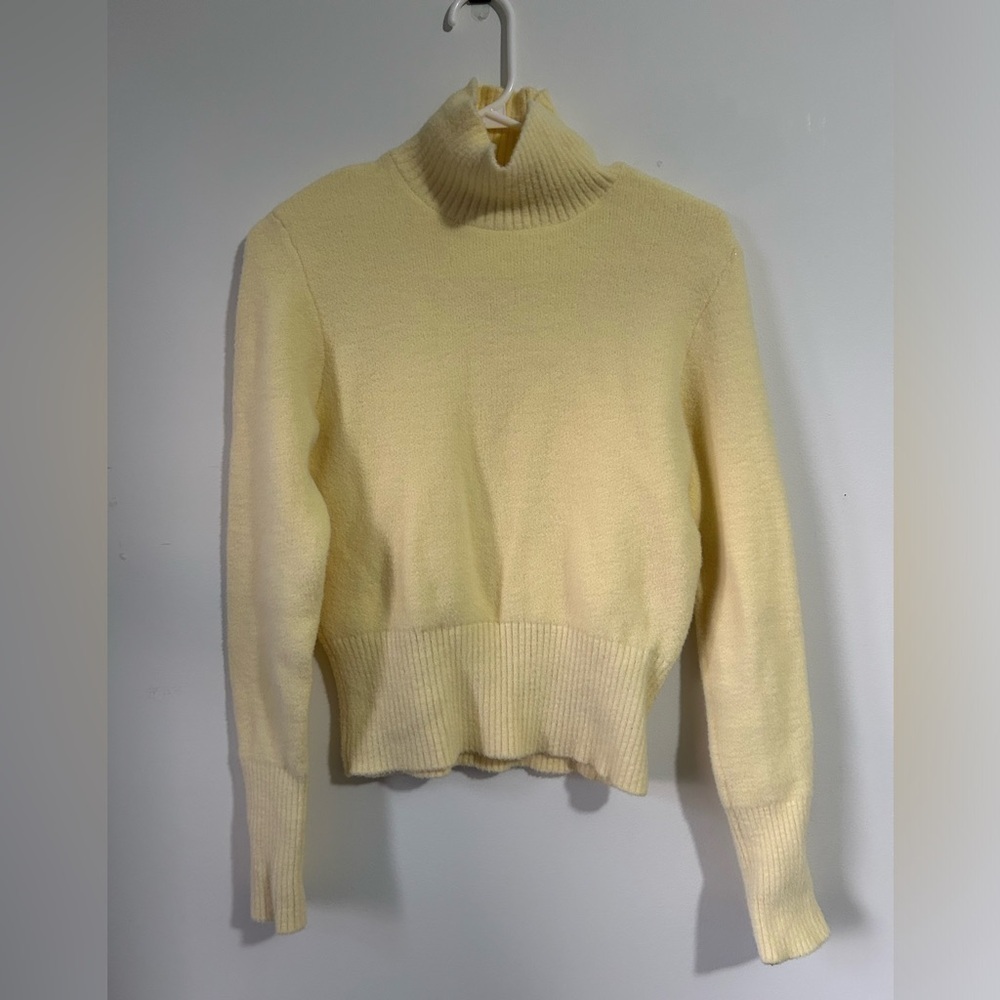 Zara  Yellow Cowlneck‎ Knit Sweater